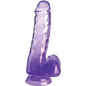 King Cock Clear – Realistic Penis With Balls 13.5 Cm Purple Dildos | SEX Shop Ireland