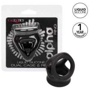 CALIFORNIA EXOTICS – ALPHA DUAL CAGE RING BLACK Cock Rings | SEX Shop Ireland