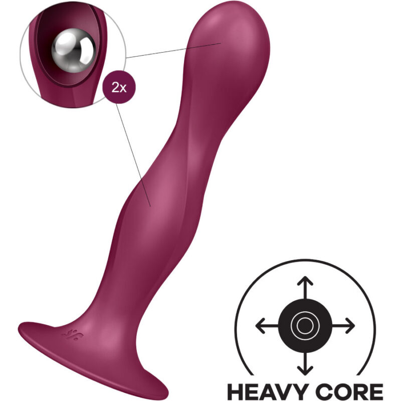 SATISFYER – DOUBLE BALL-R SILICONE DILDO GARNET Anal Dildo | SEX Shop Ireland 6