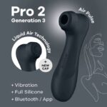 SATISFYER – PRO 2 GENERACIÓN 3 BLACK BLUETOOTH & APP Clitoral Stimulators | SEX Shop Ireland 16