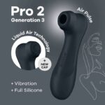 SATISFYER – PRO 2 GENERATION 3 LIQUID AIR TECHNOLOGY BLACK Clitoral Stimulators | SEX Shop Ireland 15
