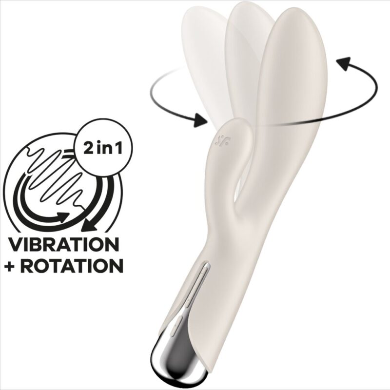 SATISFYER – SPINNING RABBIT 1 CLITORIS AND G-SPOT STIMULATION BEIGE HI-TECH Vibrators | SEX Shop Ireland 9