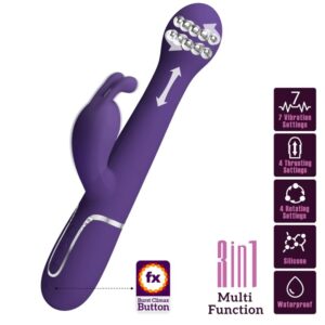 PRETTY LOVE – DEJON RABBIT VIBRATOR 3 IN 1 MULTIFUNCTION PURPLE Rabbit Vibrators | SEX Shop Ireland