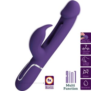 PRETTY LOVE – KAMPAS RABBIT 3 IN 1 MULTIFUNCTION VIBRATOR WITH TONGUE VIOLET Rabbit Vibrators | SEX Shop Ireland