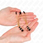 KINK – GOLD THIN NIPPLE CLAMPS WITH 3 BLACK GLASS BEADS 7 CM BDSM Gear & Accessories | SEX Shop Ireland 11