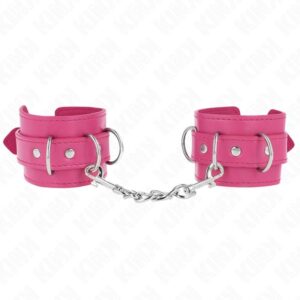 KINK – 3 D-RING WRIST RESTRAINTS ADJUSTABLE PINK 17.5-25 CM X 6 CM Fetish / Bondage | SEX Shop Ireland