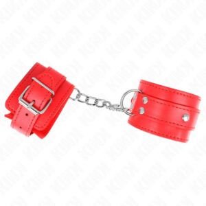 KINK – 3 D-RING WRIST RESTRAINTS ADJUSTABLE RED 17.5-25 CM X 6 CM Fetish / Bondage | SEX Shop Ireland 3