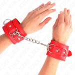 KINK – 3 D-RING WRIST RESTRAINTS ADJUSTABLE RED 17.5-25 CM X 6 CM Fetish / Bondage | SEX Shop Ireland 11