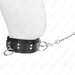 KINK – 3 RING SLAVERY NECKLACE WITH STRAP 80 CM 53 X 5 CM BDSM Collars | SEX Shop Ireland 3