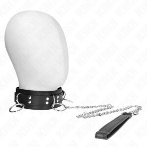 KINK – 3 RING SLAVERY NECKLACE WITH STRAP 80 CM 53 X 5 CM BDSM Collars | SEX Shop Ireland