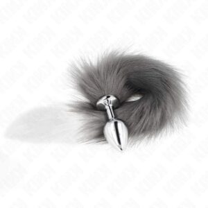 KINK – ANAL PLUG SIZE M 8 X 3.5 CM WITH SYNTHETIC TAIL 40 CM GREY AND WHITE Butt Plugs | SEX Shop Ireland 3