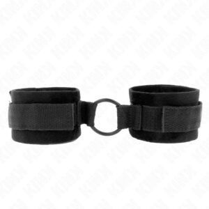 KINK – BEGINNER FUR HAND CUFFS 25 CM WITH O-RING 4 CM BLACK ADJUSTABLE 15-25 CM Fetish / Bondage | SEX Shop Ireland
