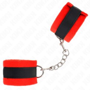 KINK – BEGINNER FUR HAND CUFFS BLACK-RED 30 X 7 CM Fetish / Bondage | SEX Shop Ireland 3