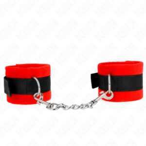 KINK – BEGINNER FUR HAND CUFFS BLACK-RED 30 X 7 CM Fetish / Bondage | SEX Shop Ireland