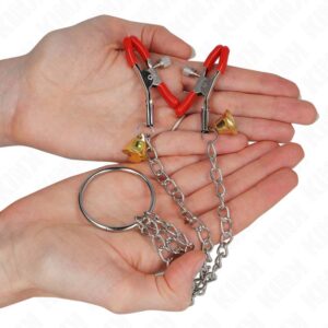 KINK – BELL TRIPLE NIPPLE AND CLIT CLAMPS RED WITH CHAIN 30 CM Fetish / Bondage | SEX Shop Ireland 3