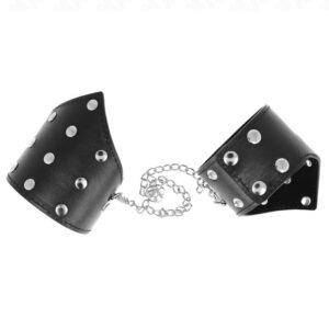 KINK – BLACK POINT STYLE WRISTBANDS WITH CHAIN ADJUSTABLE 17-23 CM X 8.5 CM Fetish / Bondage | SEX Shop Ireland 3