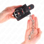 KINK – BLACK WRIST RESTRAINTS WITH RED HEART INLAY ADJUSTABLE 21-28 CM X 5.5 CM Fetish / Bondage | SEX Shop Ireland 10