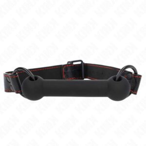 KINK – BONE GAG WITH LEATHERETTE STRAP BLACK ADJUSTABLE 41-57 CM BDSM Gags | SEX Shop Ireland