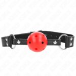 KINK – BREATHABLE BALL 4 CM GAG WITH DOUBLE RIVET LEATHER 62.5 x 2.5 CM ADJUSTABLE 42-58 CM BDSM Gags | SEX Shop Ireland 8