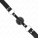 KINK – BREATHABLE BALL 4 CM GAG WITH DOUBLE RIVET MODEL 1 BLACK 62.5 x 2.5 CM ADJUSTABLE 42-58 CM BDSM Gags | SEX Shop Ireland 11