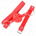 KINK – BREATHABLE BALL 4 CM GAG WITH DOUBLE RIVET MODEL 1 RED 62.5 x 2.5 CM ADJUSTABLE 42-58 CM BDSM Gags | SEX Shop Ireland 9