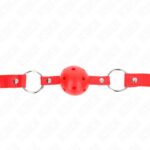 KINK – BREATHABLE BALL 4 CM GAG WITH DOUBLE RIVET MODEL 1 RED 62.5 x 2.5 CM ADJUSTABLE 42-58 CM BDSM Gags | SEX Shop Ireland 8