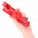 KINK – BREATHABLE BALL 4 CM GAG WITH DOUBLE RIVET MODEL 1 RED 62.5 x 2.5 CM ADJUSTABLE 42-58 CM BDSM Gags | SEX Shop Ireland 11