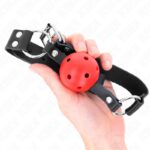 KINK – BREATHABLE BALL 4 CM GAG WITH DOUBLE RIVET RED 62.5 x 2.5 CM ADJUSTABLE 42-58 CM BDSM Gags | SEX Shop Ireland 11
