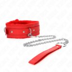 KINK – COLLAR WITH LEASH 65 CM WITH RESTRICTIONS RED 36-42 CM X 5.5 CM BDSM Collars | SEX Shop Ireland 11