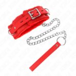 KINK – COLLAR WITH LEASH 65 CM WITH RESTRICTIONS RED 36-42 CM X 5.5 CM BDSM Collars | SEX Shop Ireland 12