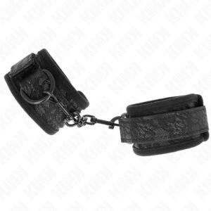KINK – DARK LACE COVERED WRIST CUFFS NEOPRENE ADJUSTABLE BLACK 20-29 CM X 5 CM Fetish / Bondage | SEX Shop Ireland 3