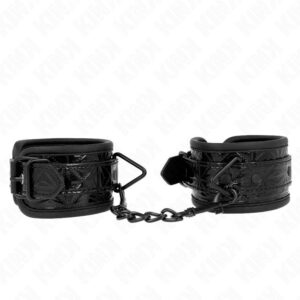 KINK – DIAMOND PATTERN WRIST RESTRAINTS BLACK ADJUSTABLE 17-26 CM X 5.5 CM Fetish / Bondage | SEX Shop Ireland