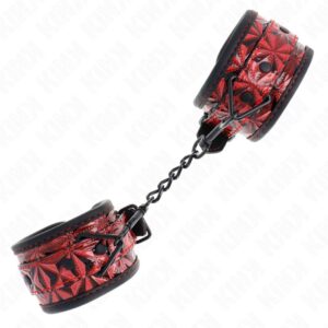 KINK – DIAMOND PATTERN WRIST RESTRAINTS DARK RED ADJUSTABLE 17-26 CM X 5.5 CM Fetish / Bondage | SEX Shop Ireland 3