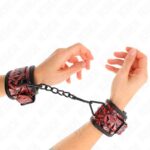 KINK – DIAMOND PATTERN WRIST RESTRAINTS DARK RED ADJUSTABLE 17-26 CM X 5.5 CM Fetish / Bondage | SEX Shop Ireland 11