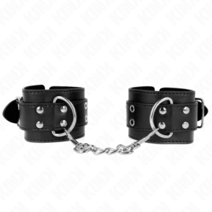 KINK – DOUBLE BUCKLE WRIST RESTRAINTS BLACK ADJUSTABLE 19-26 CM Fetish / Bondage | SEX Shop Ireland