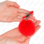 KINK – FAUX FUR BALL NIPPLE CLAMP RED 6 CM BDSM Gear & Accessories | SEX Shop Ireland 11