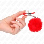 KINK – FAUX FUR BALL NIPPLE CLAMP RED 6 CM BDSM Gear & Accessories | SEX Shop Ireland 12