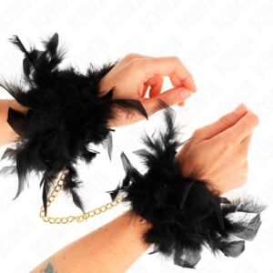 KINK – FEATHER HAND CUFFS WITH GOLD CHAIN MODEL 1 Fetish / Bondage | SEX Shop Ireland