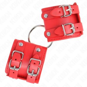 KINK – FIXED WRIST RESTRAINTS WITH RING AND STUDS ADJUSTABLE RED 17-22 CM X 6.5 CM Fetish / Bondage | SEX Shop Ireland 3