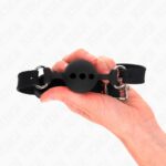 KINK – FULL SILICONE GAG 55 x 2 CM WITH 4 CM BALL SIZE S BLACK ADJUSTABLE 35-51 CM BDSM Gags | SEX Shop Ireland 12