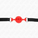 KINK – FULL SILICONE GAG 55 x 2 CM WITH 4 CM BALL SIZE S RED ADJUSTABLE 35-51 CM BDSM Gags | SEX Shop Ireland 13