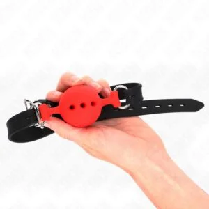 KINK – FULL SILICONE GAG 55 x 2 CM WITH 4.5 CM BALL SIZE M RED ADJUSTABLE 35-51 CM BDSM Gags | SEX Shop Ireland 3