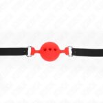 KINK – FULL SILICONE GAG 55 x 2 CM WITH 4.5 CM BALL SIZE M RED ADJUSTABLE 35-51 CM BDSM Gags | SEX Shop Ireland 11