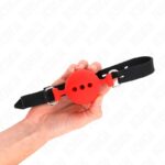 KINK – FULL SILICONE GAG 55 x 2 CM WITH 5 CM BALL SIZE L RED ADJUSTABLE 35-51 CM BDSM Gags | SEX Shop Ireland 10
