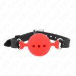 KINK – FULL SILICONE GAG 55 x 2 CM WITH 5 CM BALL SIZE L RED ADJUSTABLE 35-51 CM BDSM Gags | SEX Shop Ireland 9