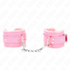 KINK – FUR LINED WRIST RESTRAINTS PINK WITH PINK BELT ADJUSTABLE 17-29 CM X 6 CM Fetish / Bondage | SEX Shop Ireland 3