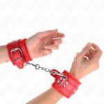 KINK – FUR LINED WRIST RESTRAINTS RED WITH RED BELT ADJUSTABLE 17-29 CM X 6 CM Fetish / Bondage | SEX Shop Ireland 10