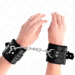 KINK – FUR LINED WRIST RESTRAINTS WITH SQUARE HOLES BLACK AND BLACK BELT ADJUSTABLE 17-29 CM X 6 CM Fetish / Bondage | SEX Shop Ireland 11