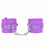KINK – FUR LINED WRIST RESTRAINTS WITH SQUARE HOLES PURPLE AND PURPLE BELT ADJUSTABLE 17-29 CM X 6 CM Fetish / Bondage | SEX Shop Ireland 8