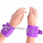 KINK – FUR LINED WRIST RESTRAINTS WITH SQUARE HOLES PURPLE AND PURPLE BELT ADJUSTABLE 17-29 CM X 6 CM Fetish / Bondage | SEX Shop Ireland 11